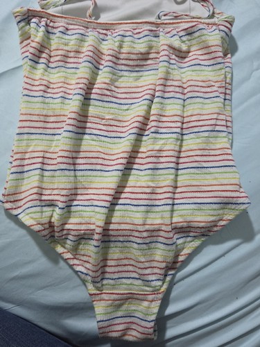 Girls Rainbow Stripped Bathing Suit Sz M 5/6 - Picture 7 of 8