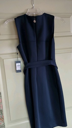 TOMMY HILFIGER - NAVY BLUE BELTED A-LINE SHEATH DRESS - NWT - MSRP $99 Size 6 - Picture 6 of 6