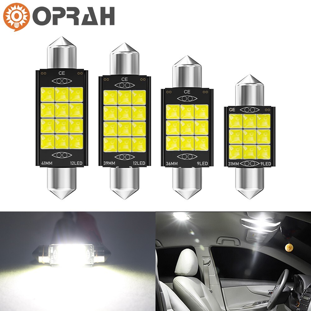 10-100x 31-41mm Cool White LED Car Interior 3030 Canbus Dome Festoon Light Bulbs