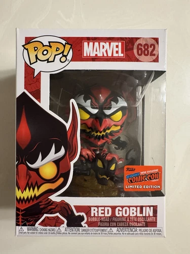 Funko Pop! Vinilo: Marvel - Duende Rojo - Pegatina Con #682 + Protector!
