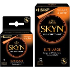 Lifestyles SKYN Large Elite Longer Wider Sensitive Non-Latex Lubricated Condoms