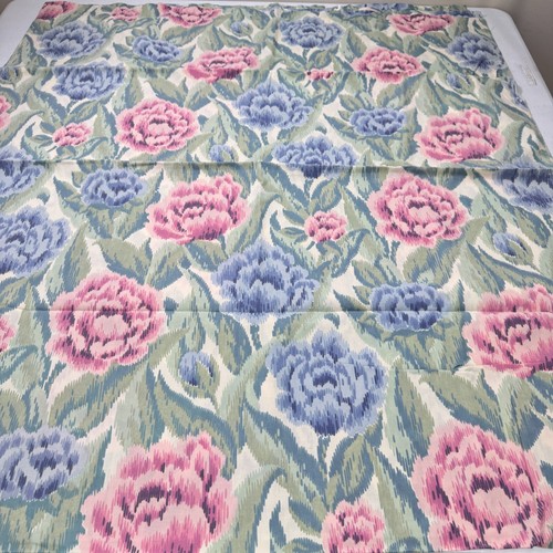 vintage lady pepperell flat sheet full green pink floral blend y2k 90s - Picture 6 of 8