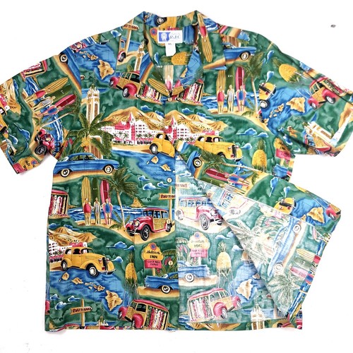 RJC Hawaiihemd Herren Large Road To Hana Woody Surfboards Haleiwa North Shore - Bild 1 von 14