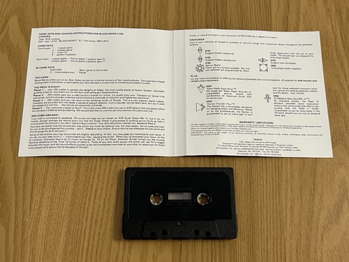 Psygnosis Blood Money Commodore 64 Cassette - Working -👽👾Retro Gift Idea👾👽 - Afbeelding 16 van 24