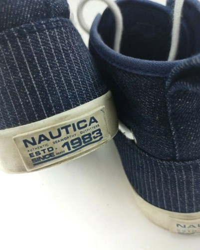 Nautica Denim Blue Canvas Men Shoes S 9.5 UK 8.5 Eur 43 - Picture 6 of 9