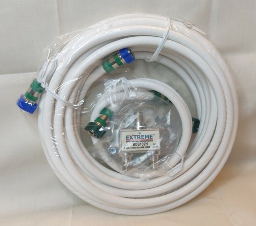 Extreme 2-Way Digital Coax 2 Cables w/Splitter Installation Kit BDS102H ~NEW  - Picture 12 of 12