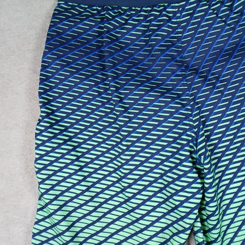 Nike Men's Tie Closure Mesh Lined Blue Green Stripe Swim Trunks Board Shorts Med - Picture 10 of 15