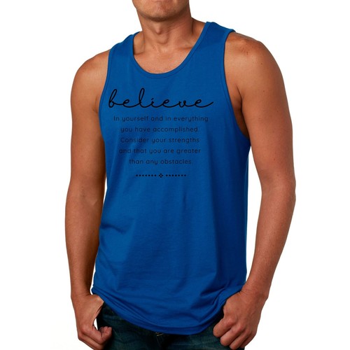 Mens Fitness Tank Top Graphic T-shirt Believe in Yourself - Picture 21 of 28