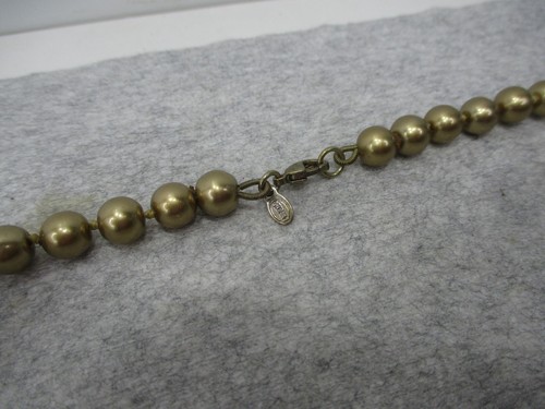 Vintage Signed MONET Gold-Tone Metal Bead Necklace 8mm 36" Long - Picture 3 of 5