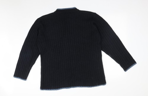 George Mens Blue Striped Acrylic Blend Sweatshirt Size S - Picture 2 of 12