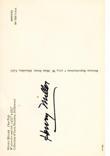 Zwei unbenutzte signierte Ansichtskarten von Henry Miller - Bild 3 von 3
