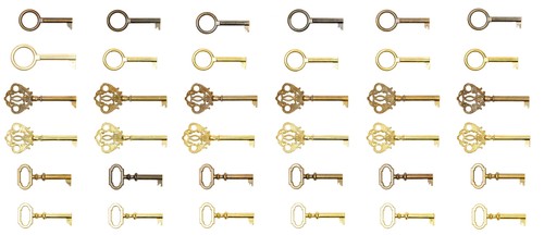 Möbelschlüssel aus Messing Ersatzschlüssel gefräst Antik Möbel V Patiniert - Bild 1 von 14