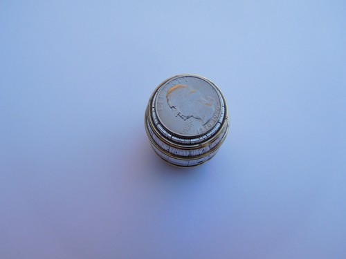 Victorian 19th Century German 900 Silver Barrel Pill Candy Box Theodor Heiden ! - Picture 7 of 12