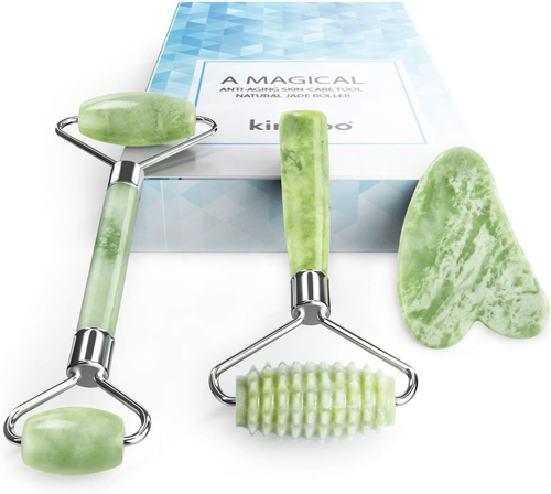 Jade Roller and Gua Sha for Face-3 in 1 Kit with Facial Massager Tool,100% Real - Picture 8 of 12