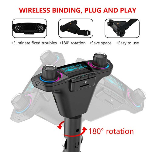 Bluetooth Car FM Transmitter MP3 Player Hands free Radio Adapter Kit USB Charger - Picture 3 of 7