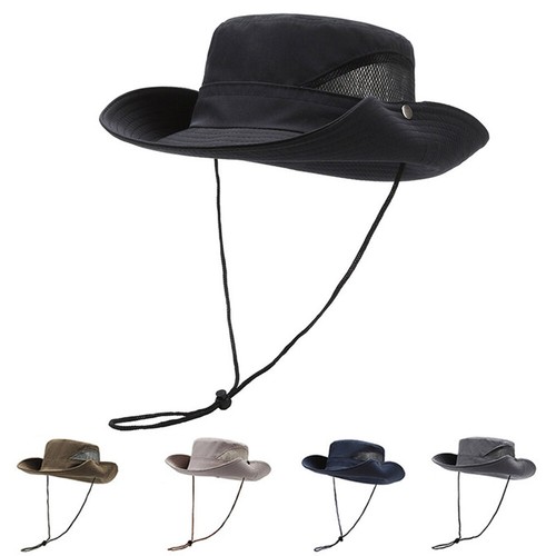 Cotton Bucket Hat Outdoor Sunscreen Fisherman Cap Wide Brim UV Protection Casual - Picture 1 of 16