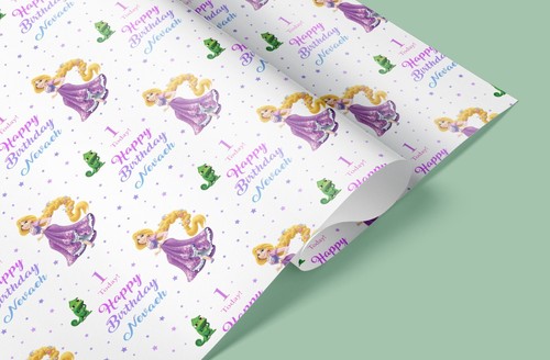 TANGLED Disney Personalised Wrapping Paper / Add Name / Repunzel Gift Wrap - Picture 4 of 6