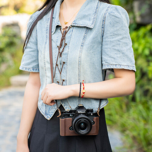 Handmade Genuine Leather Camera Half Case Cover Bag for Nikon ZF Camera Retro - Picture 21 of 22