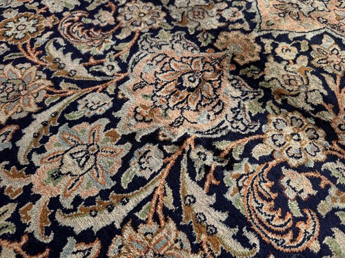 7x10 BLUE VINTAGE RUG HANDMADE SILK ANTIQUE HAND-KNOTTED oriental fine old 8x10 - Picture 18 of 24