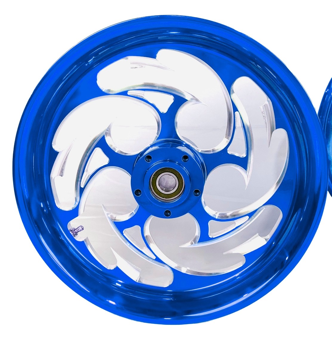 ZX-14 STOCK SIZE CANDY BLUE CONTRAST SHREDDER WHEELS 06-11