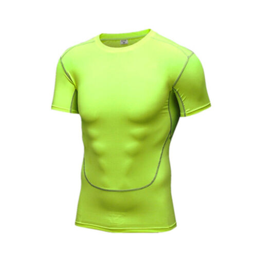 Mens Short Sleeve Compression Quick-Dry T-Shirt Gym Sports Fitness Slim Tee Top+ - Picture 10 of 18