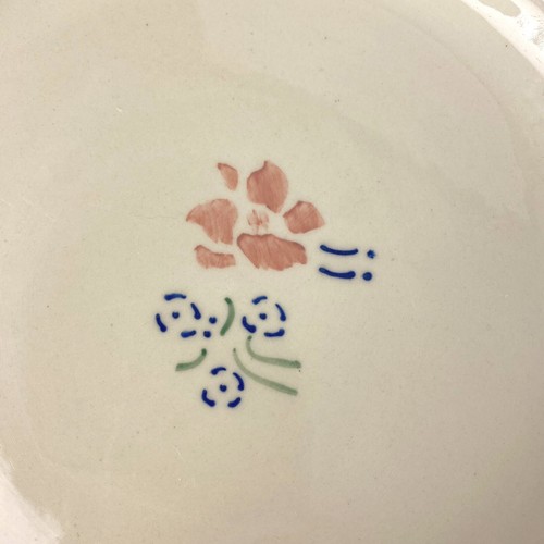 Longaberger Hartstone Pottery Rare Dinner Plates 11” Meadow Blossoms Set 2 - Picture 4 of 8