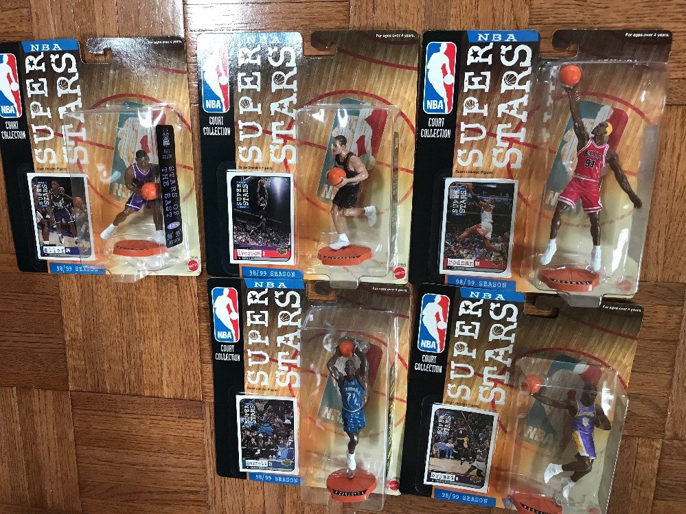 1998-99 5 SET NBA STARS Figure & Card Upper Deck KOBE BRYANT KEVIN ALLEN RODMAN 1998-99 5 SET NBA STARS Figure & Card Upper Deck KOBE BRYANT KEVIN ALLEN RODMAN