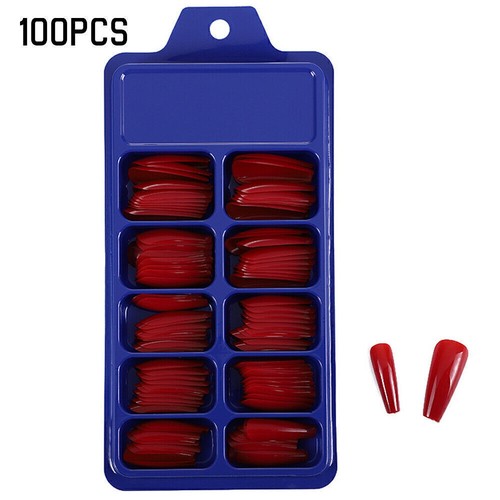 100x Extra Long Full Cover Fake False Nails Artificial Nail Art Stick on Tips AU - Picture 12 of 13