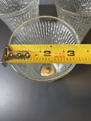 (3) Jeannette Glass Finlandia Arctic Ice Tree Bark 10oz Clear Fluted Tumblers - Picture 6 of 6