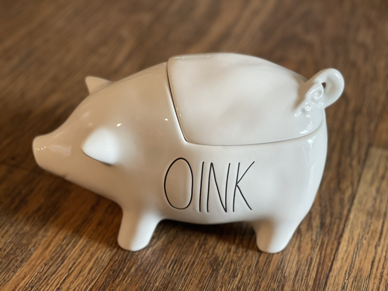 New Rae Dunn Oink Canister White Pig Cookie Jar. Rare! HTF! eBay