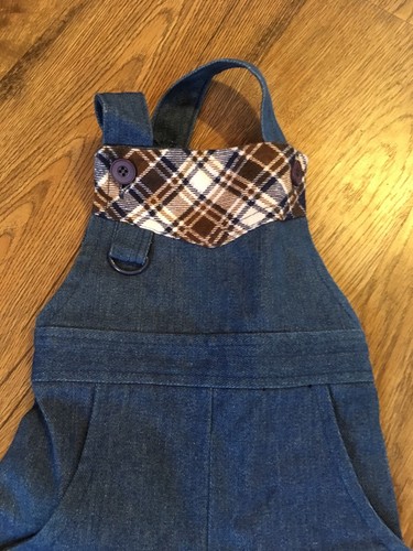 Vintage Children's Bib Overalls Size 12 Months Snap Up Legs 100% Cotton RN42000 - Bild 2 von 3