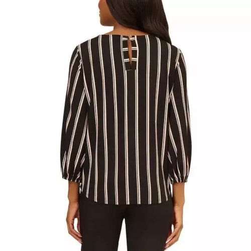 Adrianna Papell Women's 3/4 Sleeve Stretch Soft Blouse, Black, Size M - Picture 2 of 2