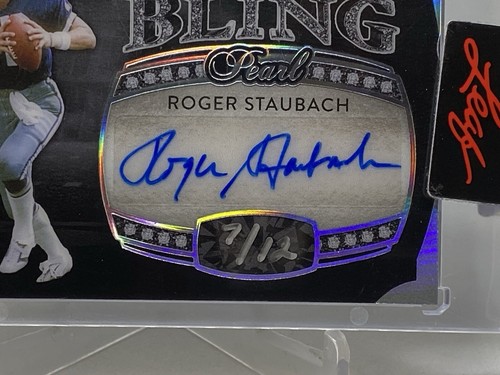 2022 Leaf Pearl Roger Staubach QB Bling Auto Autograph SP/12 HOF DALLAS COWBOYS - Picture 12 of 22