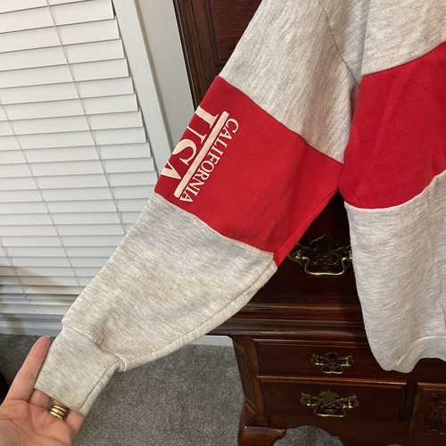 VTG Sweatshirt Men’s Magic Apparel XL 1/4 Zip Pullover Grey California USA - Picture 12 of 15