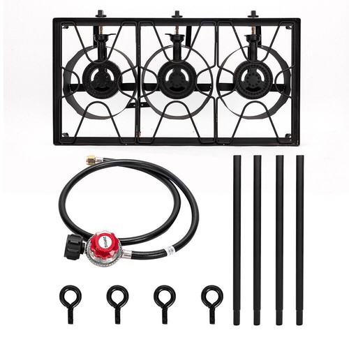 Professional Outdoor 225000 BTU Stove Propane 3 Burner Portable Cooker BBQ Grill - Picture 43 of 50