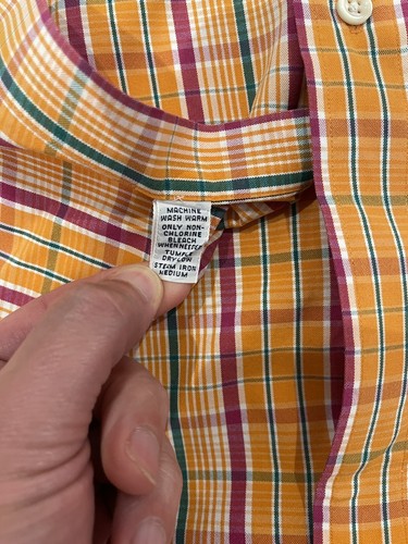 RALPH LAUREN Men’s Blake Button-Up Long-Sleeve Plaid Shirt Medium Orange Red - Picture 7 of 10