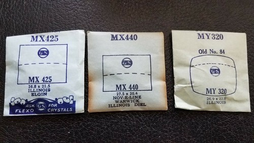 ILLINOIS WATCH CRYSTALS NOS - GS BRAND many varieties - Picture 26 of 72