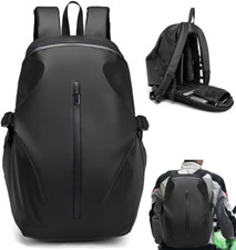 Motorcycle Backpack Waterproof Bag Men Hard Shell Carbon Fiber Motorbike Helmet