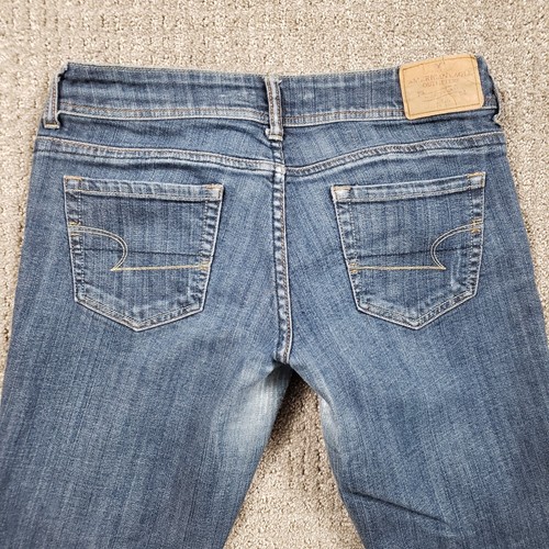 Vintage Y2k American Eagle Low Rise Schlagjeans Größe 10 blau Denim AE Künstler - Bild 5 von 14