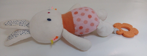 Gund Tinkle Krinkle coniglietto coniglio bambino peluche dentiera sonaglio giocattolo pois morbidi - Foto 2 di 8