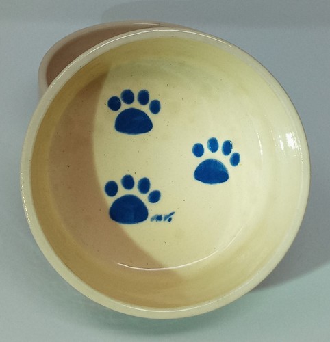 Kovack Pottery Cat Pet Dishes Bowls Face & Paws 2002 csk set of 2 - Picture 8 of 13