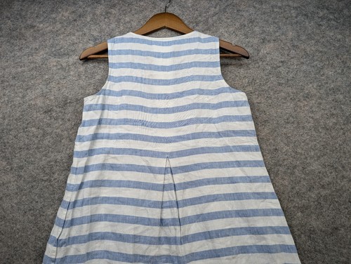 Abito J Jill donna XS blu bianco righe love lino maxi canotta senza maniche crociera - Foto 4 di 13