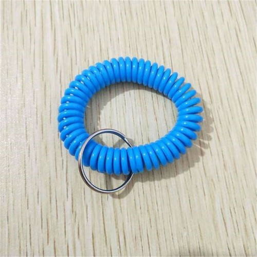 1/5/10X Plastic Spiral Wrist Coil Keychain Spring Chain Holder Keyring Wristband - Picture 4 of 10