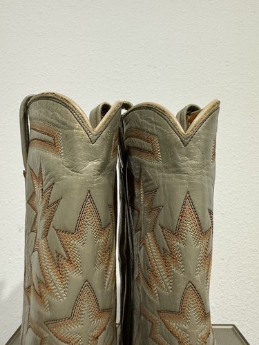 Tony Lama Full Quill beige grau Strauß Western spitz Stiefel Größe 11 hergestellt in den USA - Bild 13 von 23