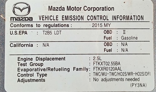 MAZDA CX-5 2015 2.5L 4-CYL ENGINE CYLINDER VALVE COVER PLATE TOP PY01-10-210A 4P - Picture 21 of 22