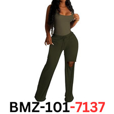 Nimsruc Two Piece Outfit For Women Casual Sleeveless Sweat Suits Comfy Jogger XL