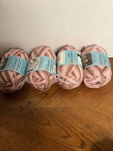 Lote de 4 hilos de tejer vintage WINTUK 4 a mano de Caron - Rose Ombré 3 OZ - Imagen 1 de 5