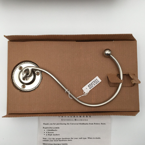 Juego de 2 cortinas Pottery Barn metal níquel satinado NUEVO caja abierta - Imagen 3 de 5