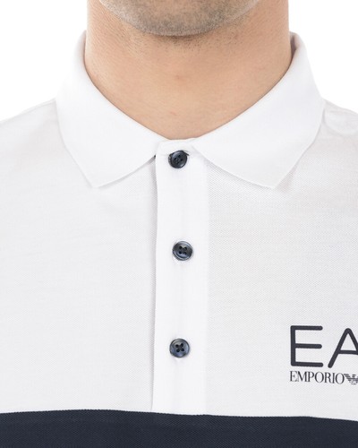 Polo Emporio Armani Ea7 Polo Shirt Cotone Uomo Bianco 3GPF04 PJ61Z 1100 - Picture 10 of 11