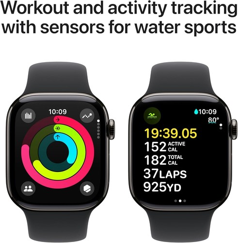 Apple Watch Series 10 GPS + Cellular 42mm Smartwatch Titanium Case S/M Fitness - Zdjęcie 4 z 6